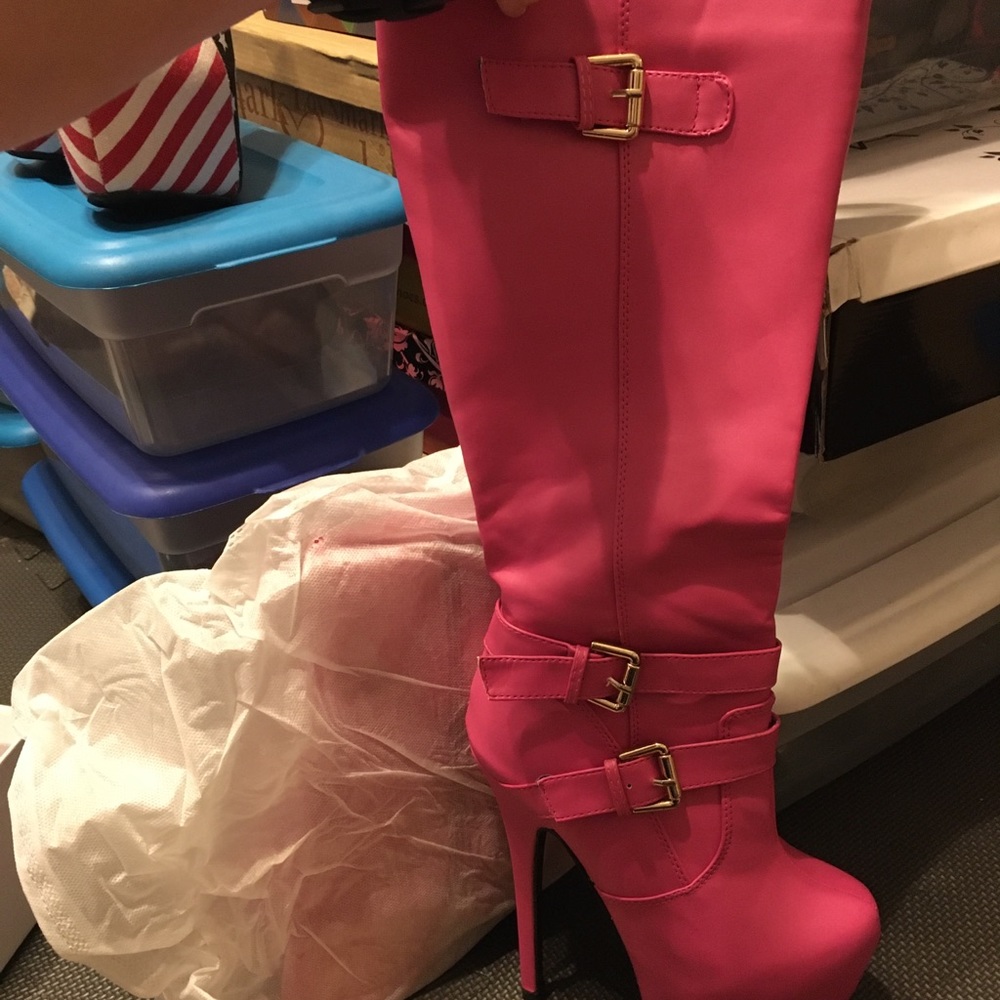 Knee high platform boots